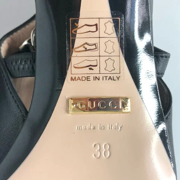 NIB Gucci Baby Horsebit Deva Maryjane Slingback Pointed Toe Kitten Heel Pumps 38 - Picture 6 of 8